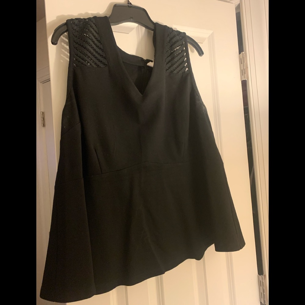 Black Dress Top with Shoulder Detail